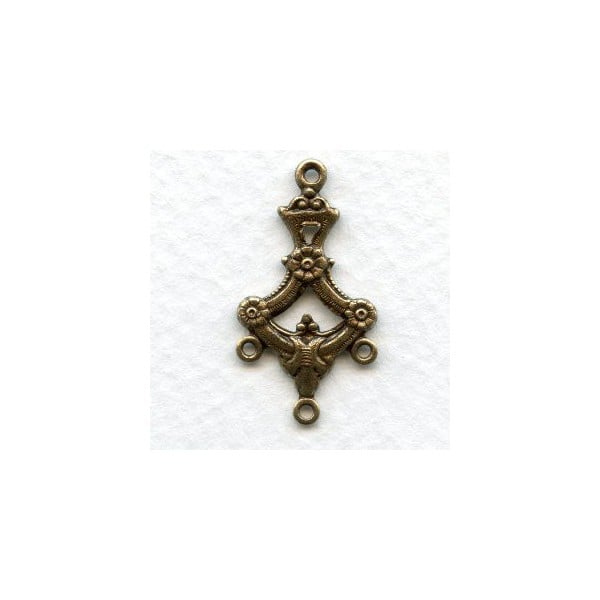 Three Strand Connector Oxidized Brass (12)