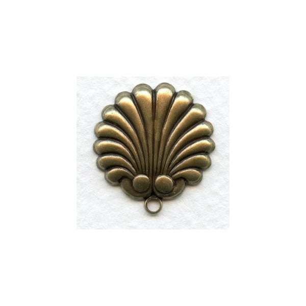 Shell Design with Loop Oxidized Brass 20mm (6)