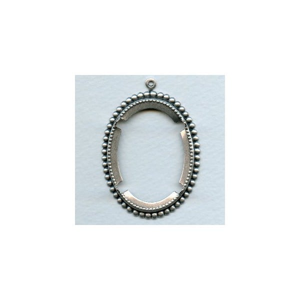 Open Back Pronged Setting Oxidized Silver 40x30mm (1)