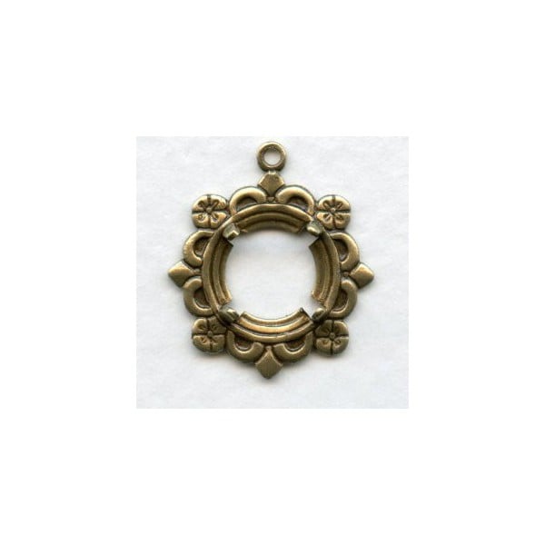 Delicate Fancy 9mm Settings Open Back Oxidized Brass