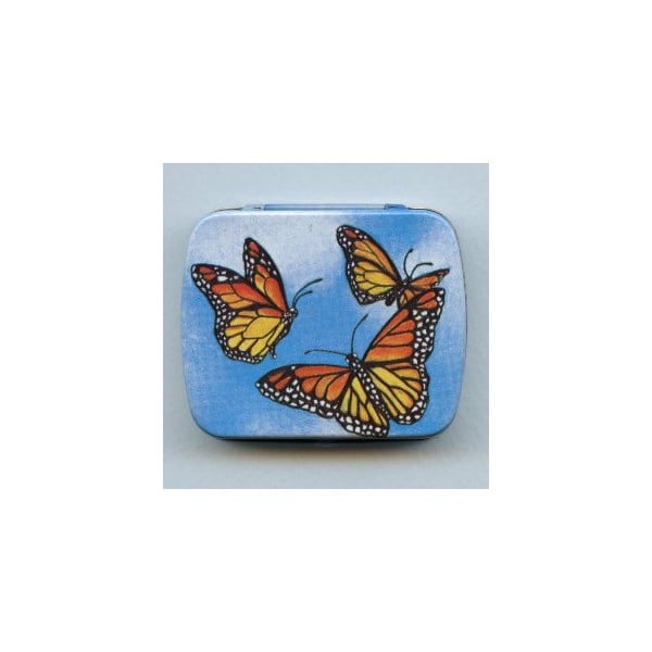 ^Vintage Tin Gift Box Butterfly Made in Switzerland 60mm