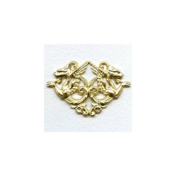 Chimaeras Plaque Raw Brass 58mm (1)