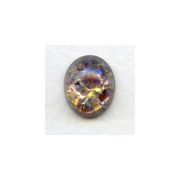 Amethyst Glass Opal Cabochons Handmade 12x10mm (2)