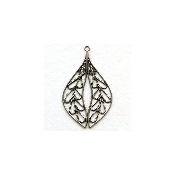 Grand Filigree Pendant Oxidized Silver 58mm
