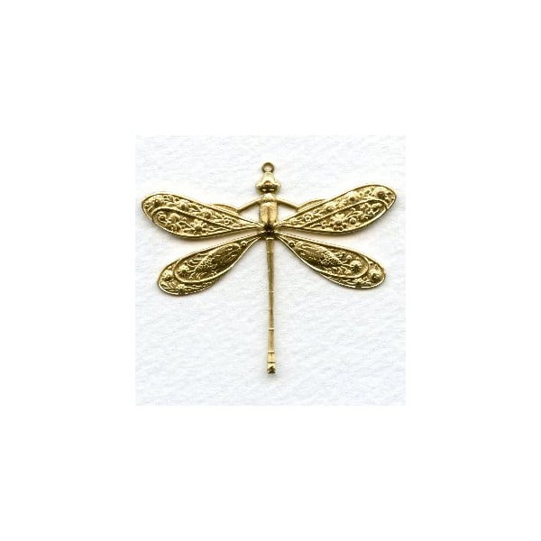 Victorian Style Dragonfly Raw Brass 41mm (1)