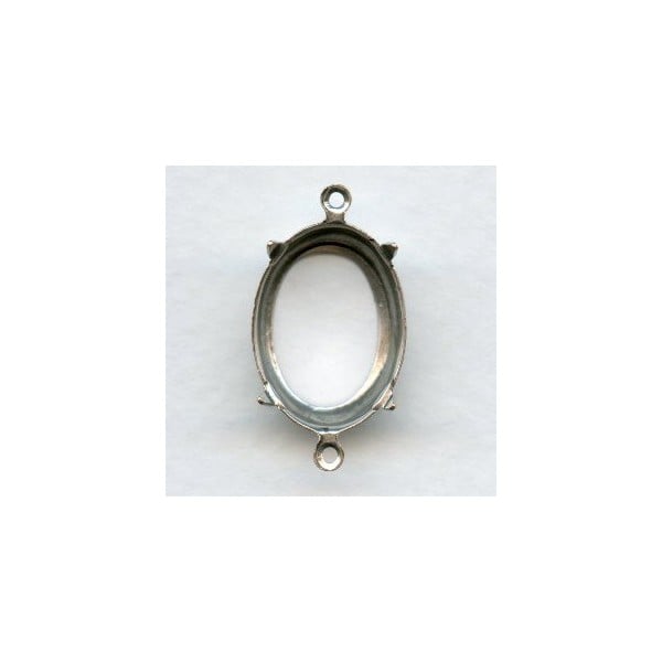 Setting Connectors Prongs 2 Loops Open Backs 18x13mm (12)