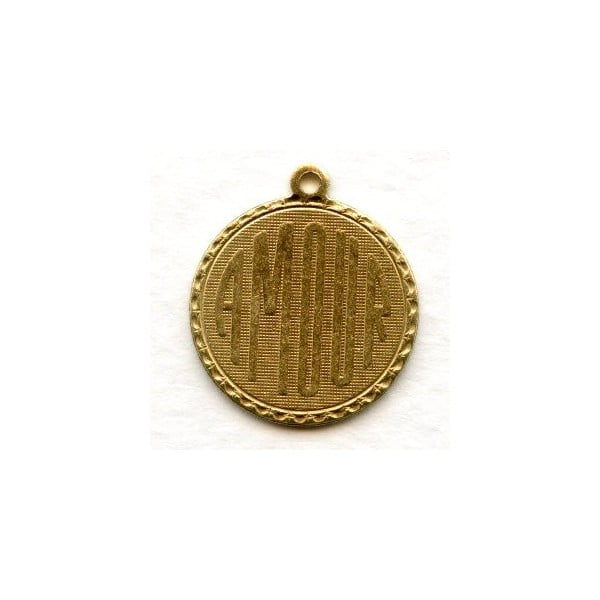 Amour French Charms Raw Brass 21mm (3)