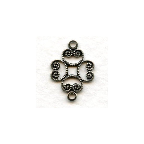 Filigree Connectors Oxidized Silver 17mm (12)