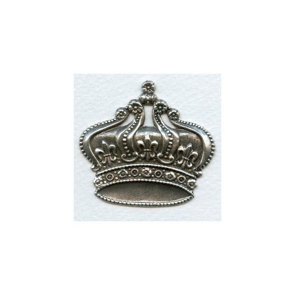 French Crown Ornamentation Oxidized Silver 49mm (1)
