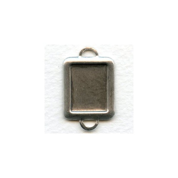 Setting Connectors 16x12mm Rectangle Oxidized Silver (6)