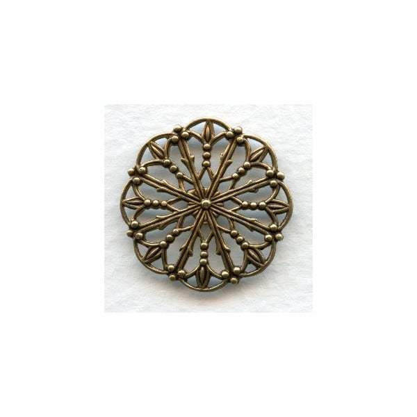Ornate Round Filigree 23mm Oxidized Brass (6)