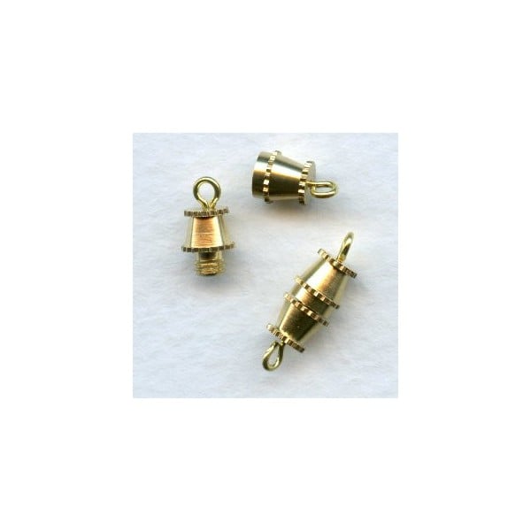 Vintage Style Barrel Clasps Raw Brass (6)