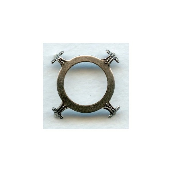 Open Back Turtle 25mm Settings Oxidized Silver (3)