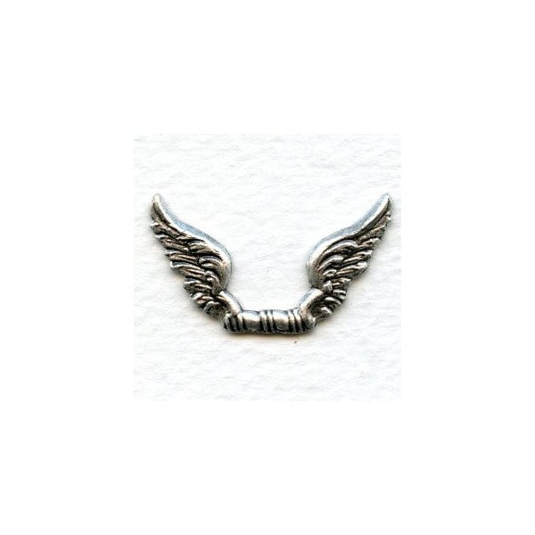 Wings Stampings Solid 30mm Oxidized Silver (2)