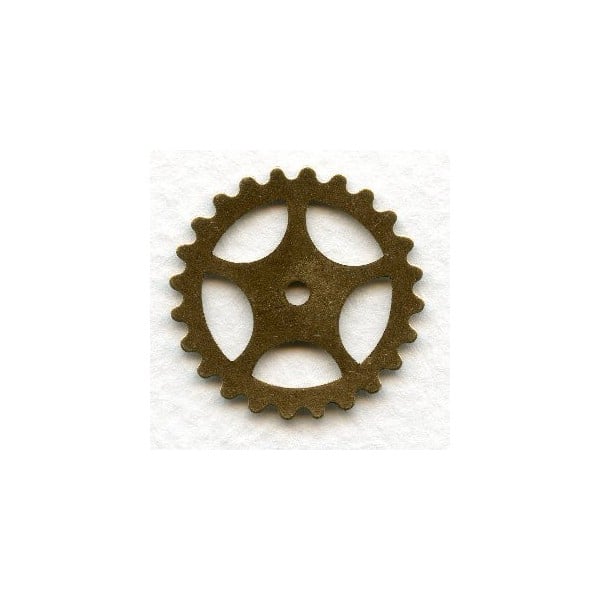 Steampunk Gears Oxidized Brass 25mm (12)