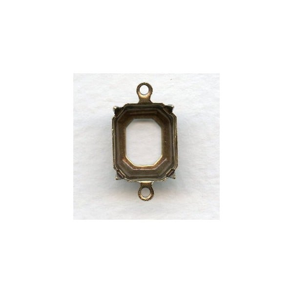 ^Open Back Octagon Setting Connectors Brass 12x10mm (12)