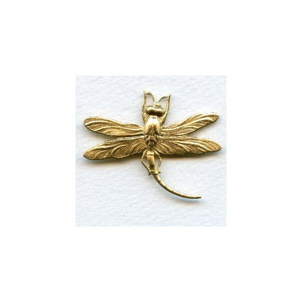 Large Dragonfly Curved Tail Raw Brass (3)
