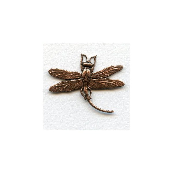 Large Dragonfly Curved Tail Oxidized Copper (3)