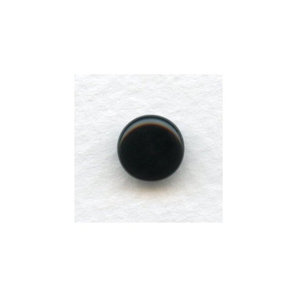 Jet Glass Cabochons Round Buff-Tops 9mm