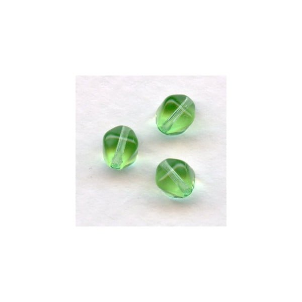 Peridot Square Bicone Glass Beads 6x6mm