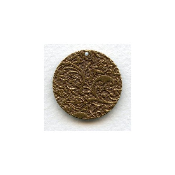 Floral Patterned Drops Oxidized Brass 26mm (6)