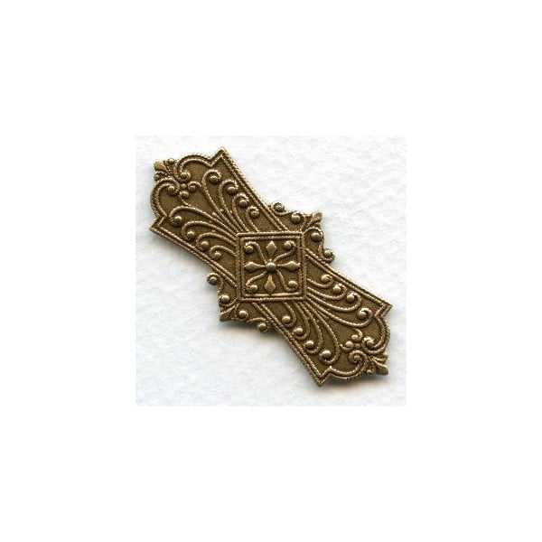 Embossed Oxidized Brass Stampings 45mm