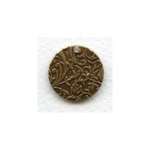Floral Patterned Drops Oxidized Brass 19mm (6)