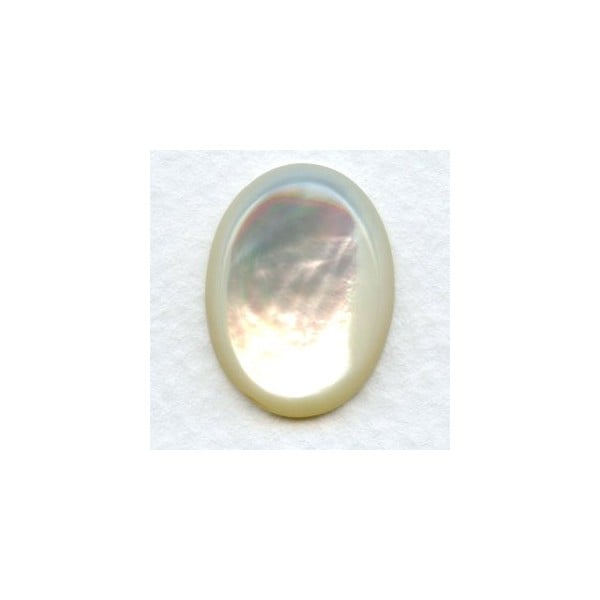 White Mother of Pearl 20x15mm Shell Cabochon (1)