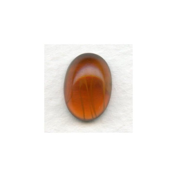 ^Vintage 14x10mm Oval Glass Cabochons Topaz Swirls (2)