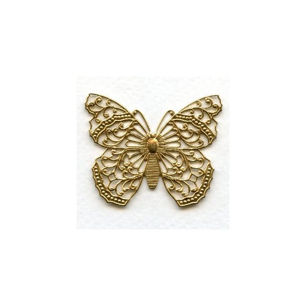 Most Exquisite Filigree Butterfly Raw Brass 48mm (1)