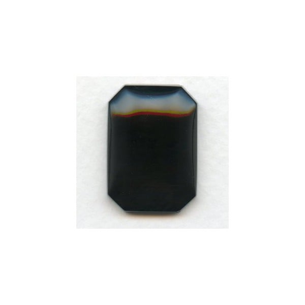 Jet Cushion Octagon Flat Back Cabochon 25x18mm