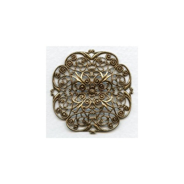 Ornate Filigree Oxidized Brass 47mm (1)