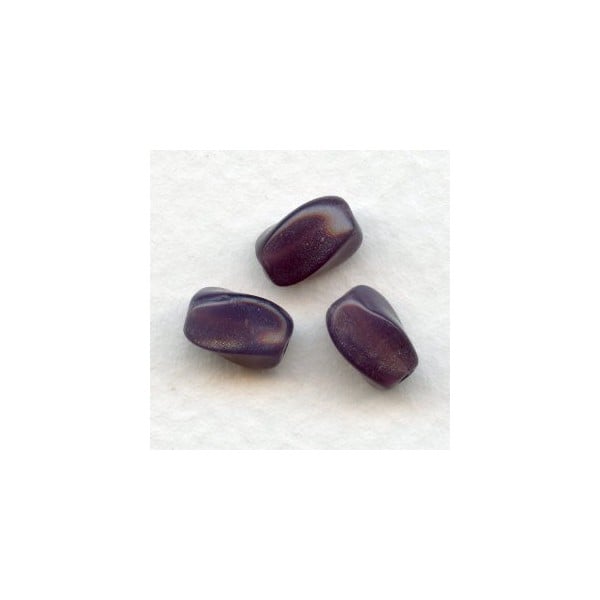 Dark Amethyst Opal Twist Beads Oval 9x7mm