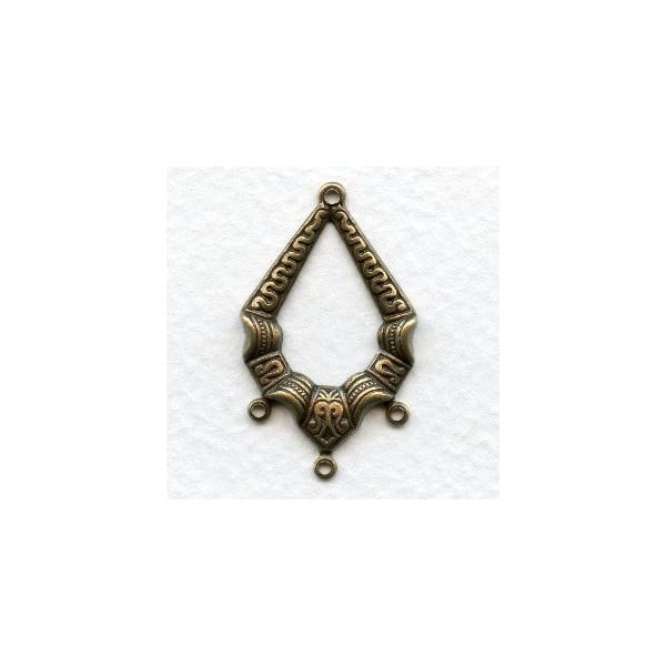 Ornate Connector Hoop Oxidized Brass 33mm (6)