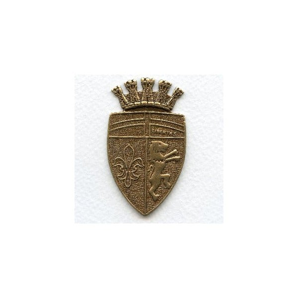 Royal Coat of Arms Crest Oxidized Brass Medallion 57mm (1)