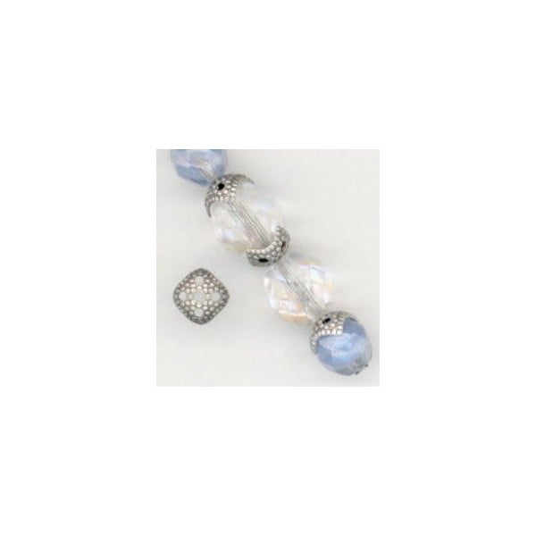Most Popular Square 7mm Bead Cap Oxidized Silver (24) - Image 2