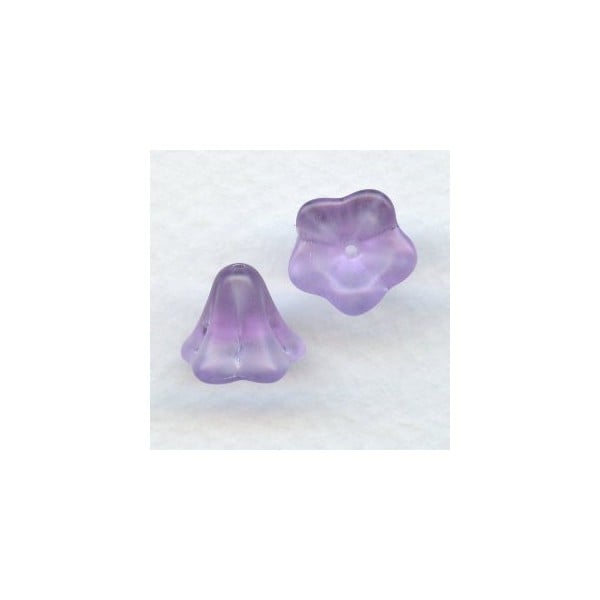 Light Amethyst Satin Lucite Flower Beads 12x10mm (12)