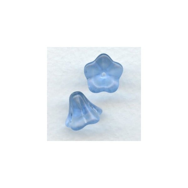 Sapphire Satin Lucite Flower Beads 12x10mm