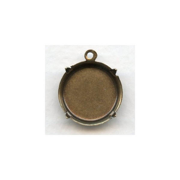 Shallow 18mm Settings Oxidized Brass (12)