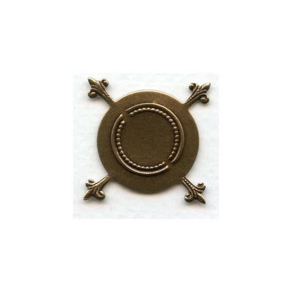 Flat Turtle Setting 24mm Base Oxidized Brass (6)