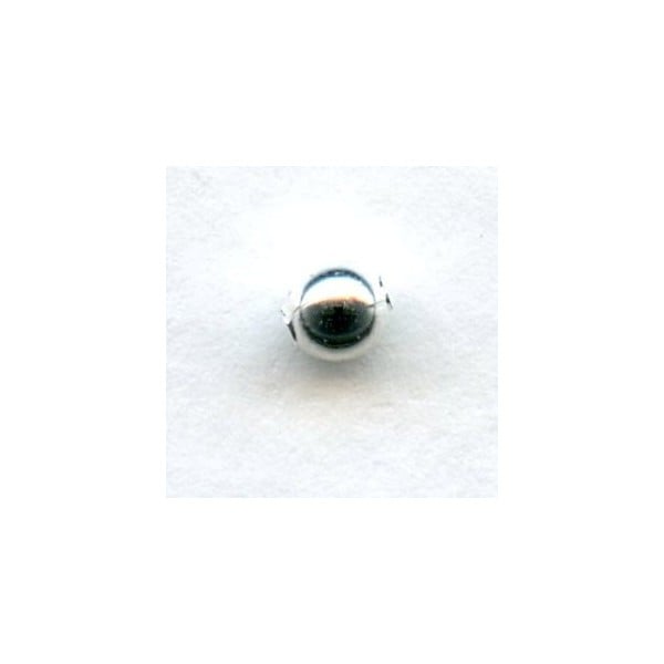 ^Smooth Round Spacer Beads Bright Silver 3mm