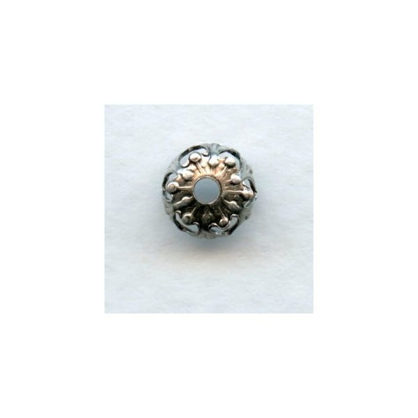 Favorite Filigree Bead Caps 7mm Oxidized Silver (24)