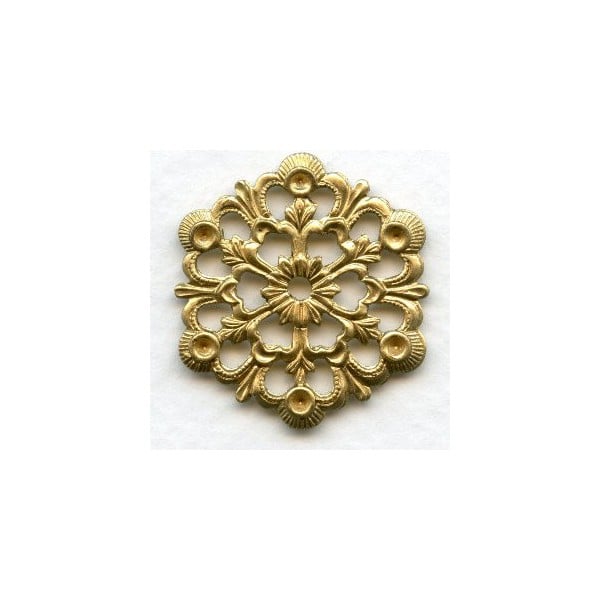 Rosettes for Rhinestones Raw Brass 29mm (6)