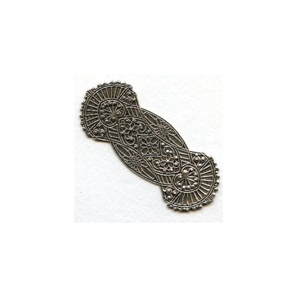Embossed Oxidized Silver Stamping 75mm