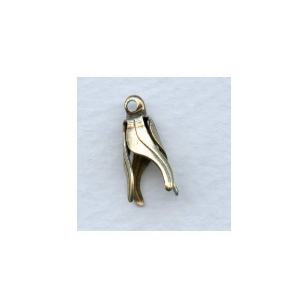 Tulip Bead Caps with Up-Eyes Oxidized Brass
