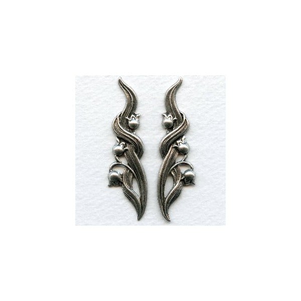 Lily of the Valley Flourishes Oxidized Silver (1 set)