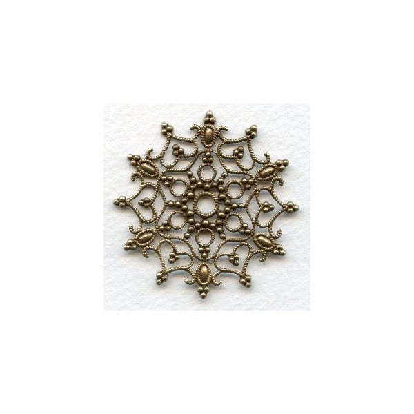 Snowflake Shaped Stamping Oxidized Brass 48mm (1)