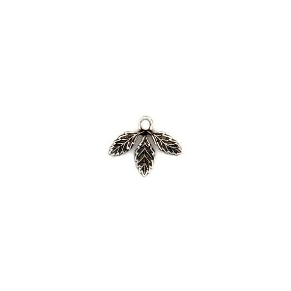 ^Three Leaves with a Loop Oxidized Silver (6)