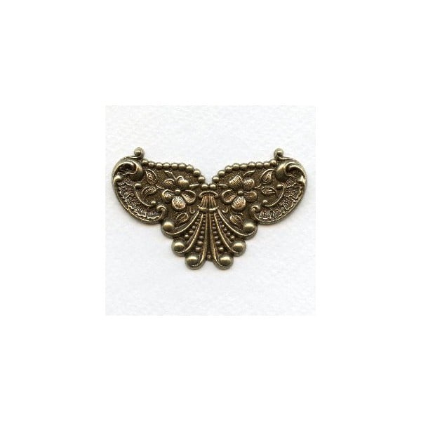Floral Plaque Oxidized Brass 67mm (1)