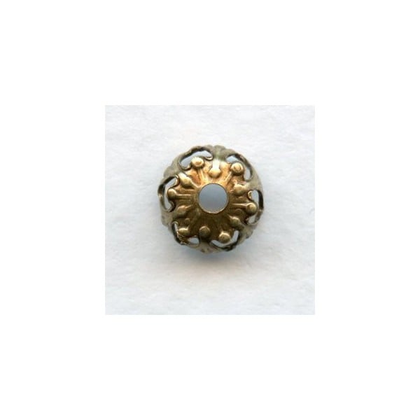 Favorite Filigree Bead Caps 7mm Oxidized Brass (24)